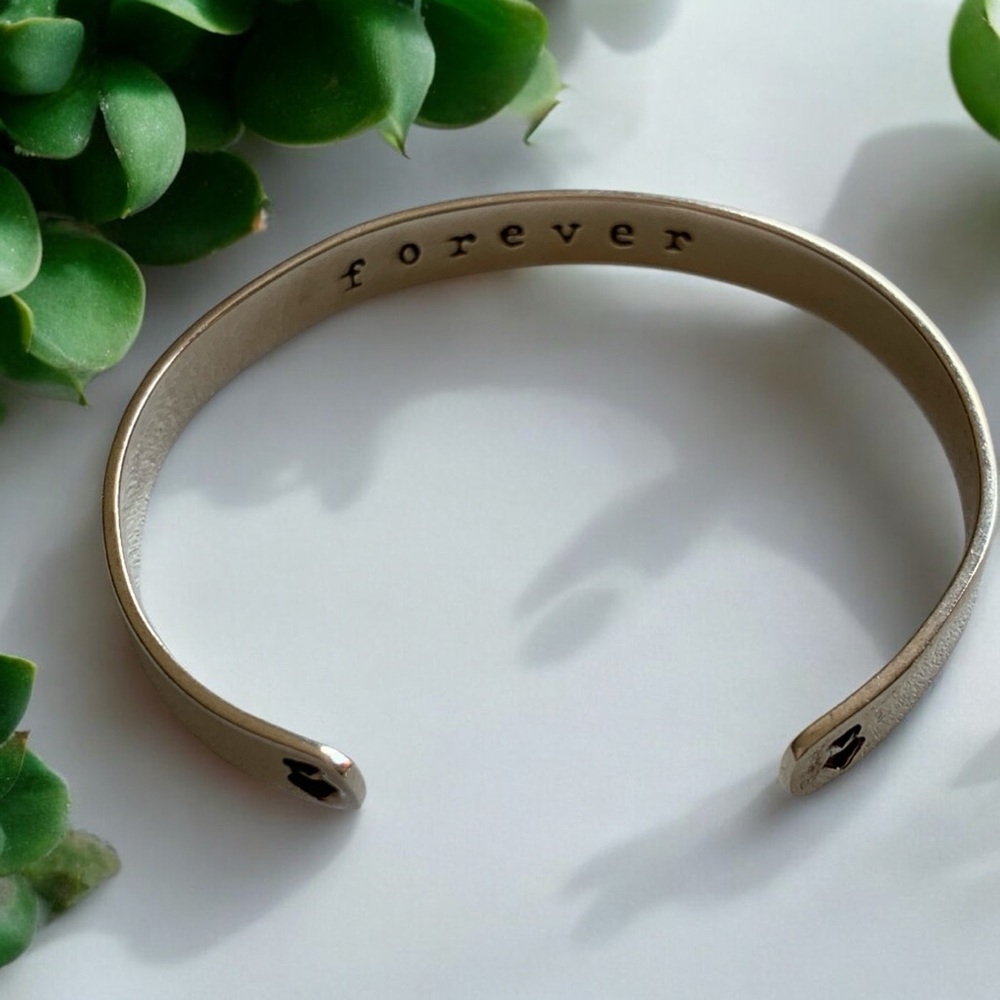 Sterling Silver Engraved Cuff Bracelet Stamped Friends Forever